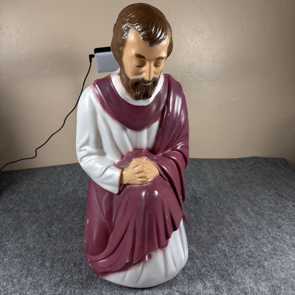 Vintage Blow Mold General Foam Plastics Joseph From Nativity ~ Christmas 27”